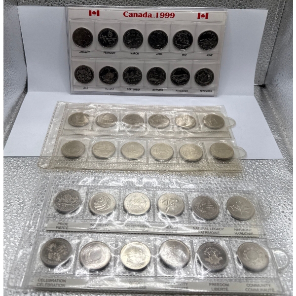Canadian Collectors Quarter Sets 125 Confederation,  1999 & 2000 Millennium 