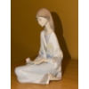 Image 3 : Lladro Figurines: Female w/ Flowers 4 W, 5 D, 7.5 T,  Mini Flower Basket w/ Bird  3 T