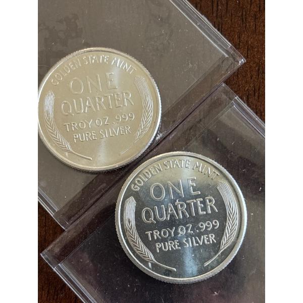1/4 oz Walking Liberty Fractional Silver Round coins  X 2