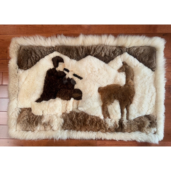 Peruvian Hand Stitched Tapestry - Made From Llama Fur & Alpaca Wool 