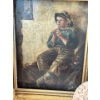Image 2 : Floral Gold Embellished Vase Duo w/ Victorian Oil On Board Painting 9x11