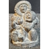 Image 1 : Wolf Designs Soapstone Carving with Inuit Figures, 4 Inches Tall