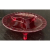 Image 3 : Cranberry Glass: Candy Dish, Royal Ruby Red Pinched Glass, and Royal Ruby Red Serving Dish