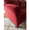 Image 3 : Velvet Red 3 Seater Couch, Well Loved - 86W, 40D, 34T 