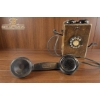 Image 4 : Wood and Metal Wall-Mounted Rotary Telephone with Handset
