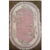 Image 4 : Decorative Floral Pink Oval Rug w/ Faux Flowers & Vases  36"w x 51"tall