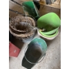 Image 4 : Large Collection of garden Tools With Vintage Chair & fertilizer Spreaders. 