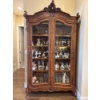 Image 1 : Antique French Louis XV Walnut and Glass Vitrine Cabinet, Contents NOT Included, 8ft10In T, 4Ft2In W