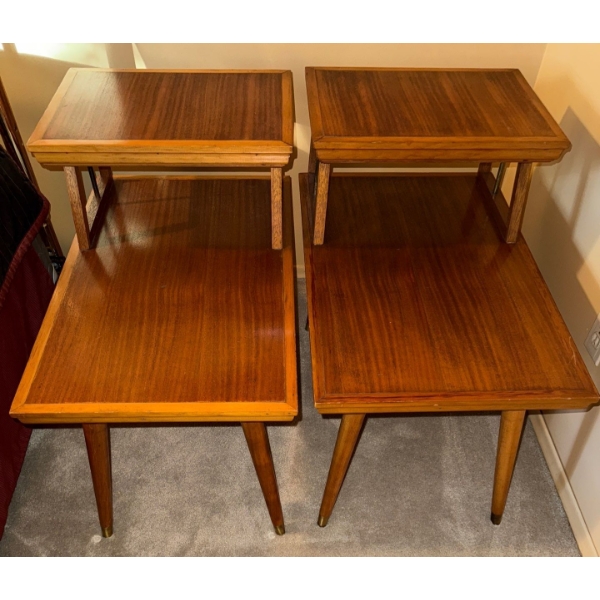 Two Telephone Table Matching Bed side Tables ( Two Tiered)  17x27x26"tall