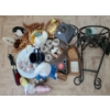 Image 1 : Ceramic Smurf 9 T, Bunny Salt/ Pepper Shakers, Dog Glasses Holder, Metal Plant Stand 14 T and More!