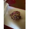Image 2 : Yellow Gold 10K Stamped Ring, Pink & Purple Stones, Weighs 3.69g 