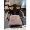 Image 2 : Collapsible Wood Dining Table (61Wx45Dx28H) and 6 Chairs (17Wx16Dx37H, seat 18H) - 1 Leaf (adds 9W)