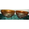 Image 4 : Lustre Rose Amber Carnival Glass Berry Bowls & Acanthus Aqua Carnival Gls Imperial Co