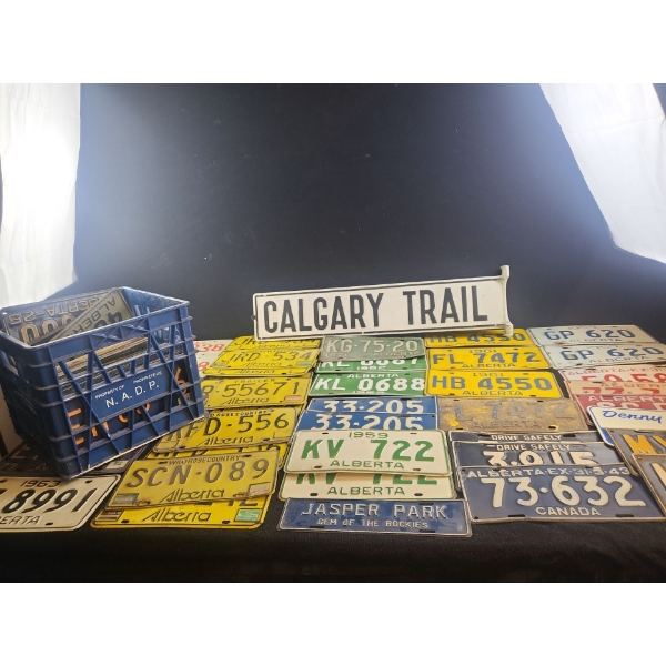 License Plates Collection & Road Sign