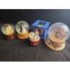 Image 1 : Decorative Globes and Blue Box w/ Holiday Scene  5.5 W, 5.5 D, 5 T 