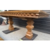 Image 2 : Double Pedestal Dining Table w/ Beveled Trim & 2 Extenders 72x42x32 