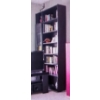 Image 1 : Black Wooden Bookcase Set with Glass Door and Open Shelves
