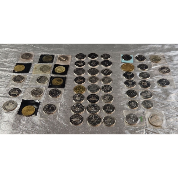 Collection Of Various Vintage Commemorative Coins Including Klondike Days, KFC Bucks, Edmonton, etc