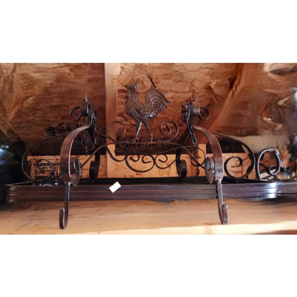 Rooster Metal Ceiling Grate Pot Hanger 23 L