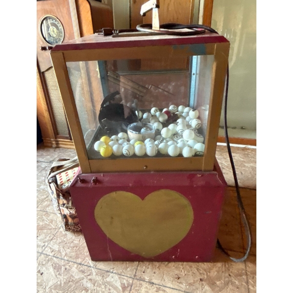 Vintage Bingo Ball Machine With Bingo Cards 