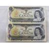 Image 4 : 3 uncut 1:2 Canadian 1973 $1.00 Bills Prefix: EAX BAX BFD