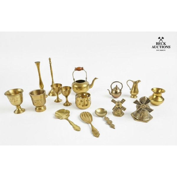  Collection Of Vintage Brass Miniature Items.