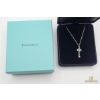 Image 4 : Tiffany & Co 750 Italy (18K) White Gold & Diamond Crown Key Pendant Necklace 3.61g