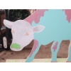 Image 10 : Fun 2 Sided Cow on Wheels! - Anastasia by Maureen Harvey ( 50"H x 60"W x 18"D)