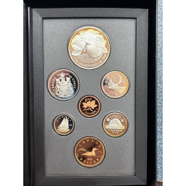 1996 Canadian double dollar set with silver dollar 50 Cent piece 25 cent piece dime and nickel 48.12