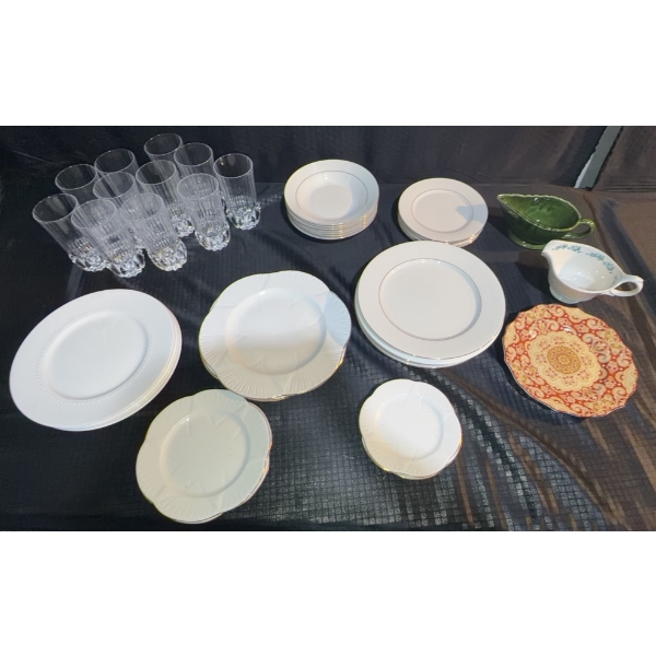 Fine China Dinnerware and Glassware Lot