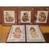 Image 1 : Needlepoint Art: Top Row w/ Maroon Matting: Three- 13 X 15, Second Row: Two- 11 X 15 