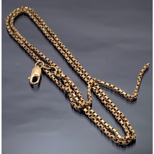 10k Gold Box Link Chain (Closure is Broken Off, Needs to Be Repaired), Weighs 5.3g