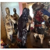 Image 10 : Mexican Paper Mache Figures, 5 Pcs, 11T As Pictures, w/ Assorted Souvenir Mini Painted Bells 