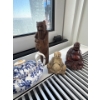 Image 3 : Hand Carved Rosewood & Stone Figurines 6T w/ Antique Sugar Dish 