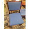 Image 4 : 4 Non-Matching Wooden Chairs with Blue Upholstery