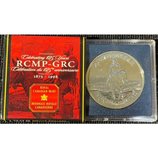 1998 125th Anniversary of the RCMP Canadian Dollar 92.5% Silver 25.175 Grams
