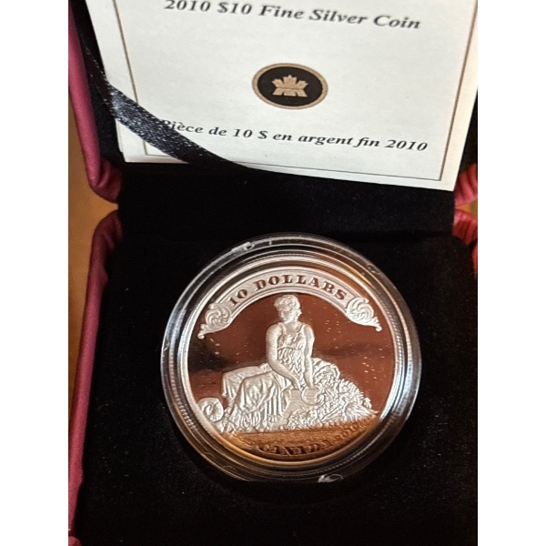 2010 $10 First Bank Notes Issued By the Bank of Canada, 75th Anniversary - Pure Silver Coin