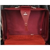 Image 6 : Three Bags: Red Suitcase, Brown Duffel Bag, and Green/Gray Hiking Backpack