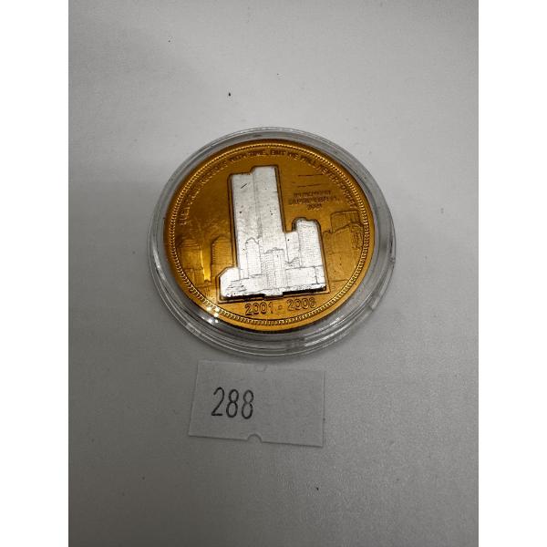 5th Anniversary 9/11 Twin towers commemorative coin -  Gold-plated 35 g
