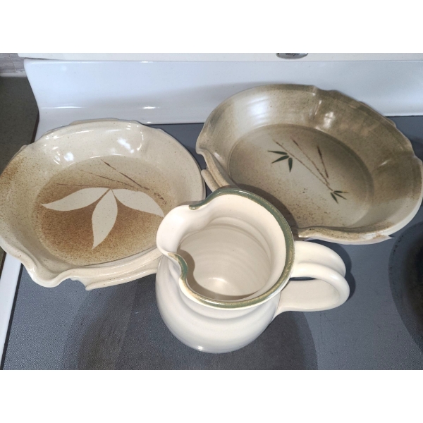 Neutral Ceramic, Pitcher, Bowls & Casserole Dish