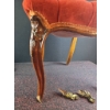 Image 4 : Victorian Balloon Back Chair with Red Upholstery and Brass Casters