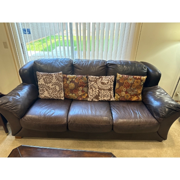 Leather Sofa Some Wear Needs Leather Conditioning 87L x 40D  x 
