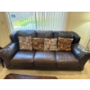 Image 1 : Leather Sofa Some Wear Needs Leather Conditioning 87L x 40D  x 