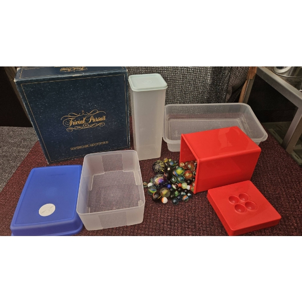 Trivial Pursuit Master Game Genus Edition with Marbles and Storage Containers