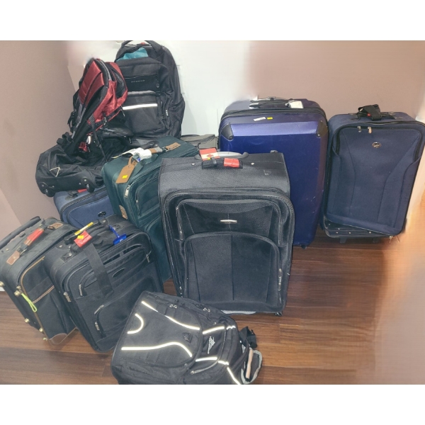 Assorted Luggage and Backpacks, Various Sizes 