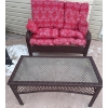 Image 1 : Rattan Outdoor Loveseat w/ Glass Top Cocktail Table 