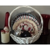 Image 1 : Basket Of Christmas Plates & Decor- Holiday & Seasonal