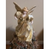 Image 3 : Small Holiday Tree w/ Lights and Angel Topper on Plywood Base 18.5 W, 24 D, 37 T