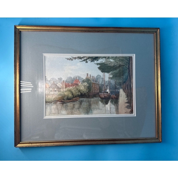 Lovely Riverside Watercolor By: WJ- 16x13 