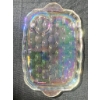 Image 3 : Iridescent Glass Serving Trays and Flower-Shaped Dishes Set